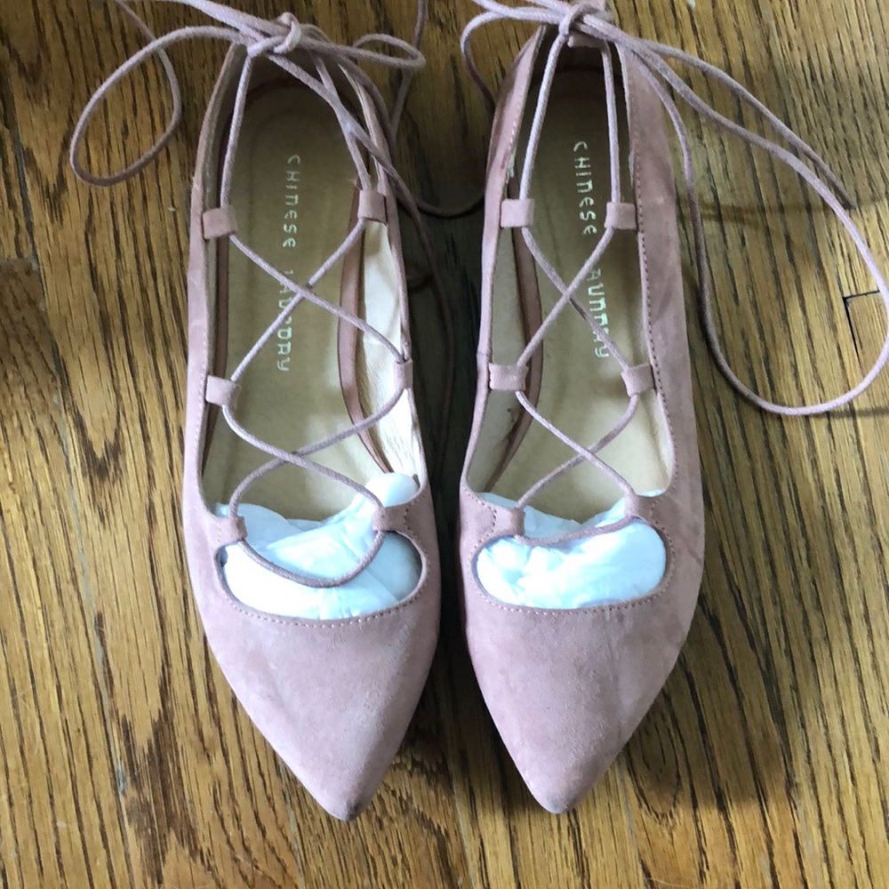 Chinese Laundry Laced Pink Ballet Flats